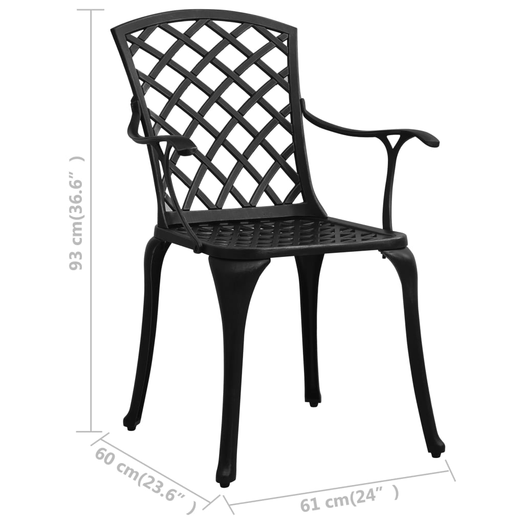 Set da Bistrot 3 pz in Alluminio Pressofuso Nero cod mxl 39932