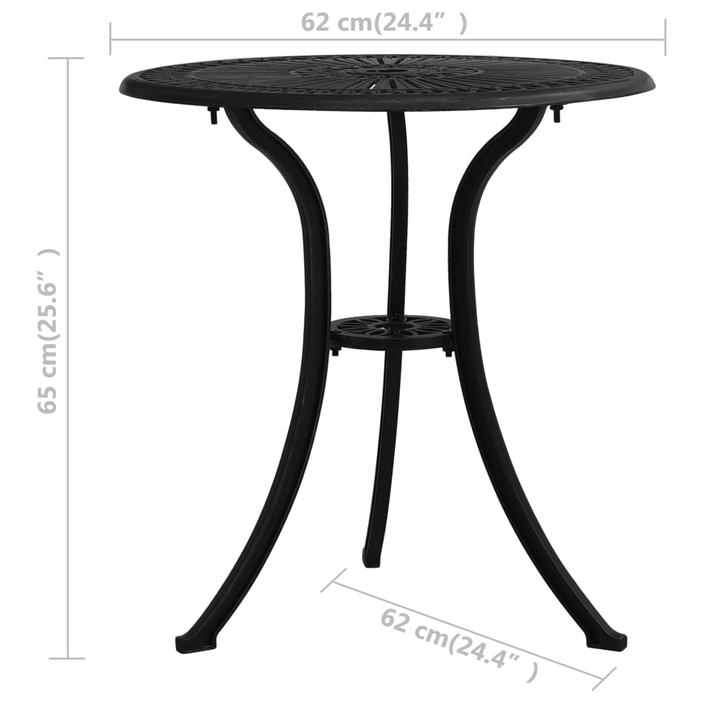 Set da Bistrot 3 pz in Alluminio Pressofuso Nero cod mxl 39932