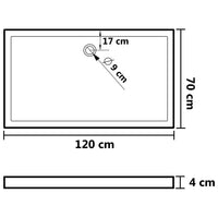 Piatto Doccia in ABS Rettangolare Nero 70x120 cm