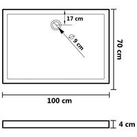 Piatto Doccia in ABS Rettangolare Nero 70x100 cm 148915