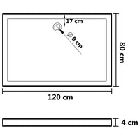 Piatto Doccia in ABS Rettangolare Nero 80x120 cm cod mxl 14963