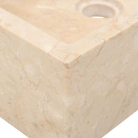 Armadietto da Bagno in Legno di Teak con Lavabo in Marmo Crema cod mxl 66206