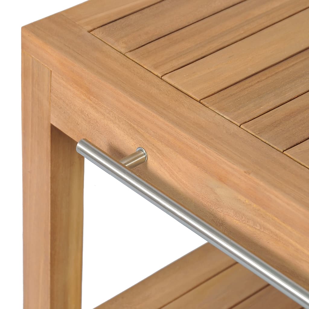 Armadietto da Bagno in Legno di Teak con Lavabi in Marmo Crema 3058167