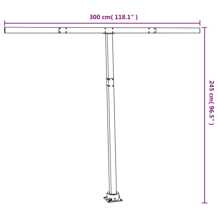 Set Pali per Tenda da Sole Antracite 300x245 cm Ferro 315096