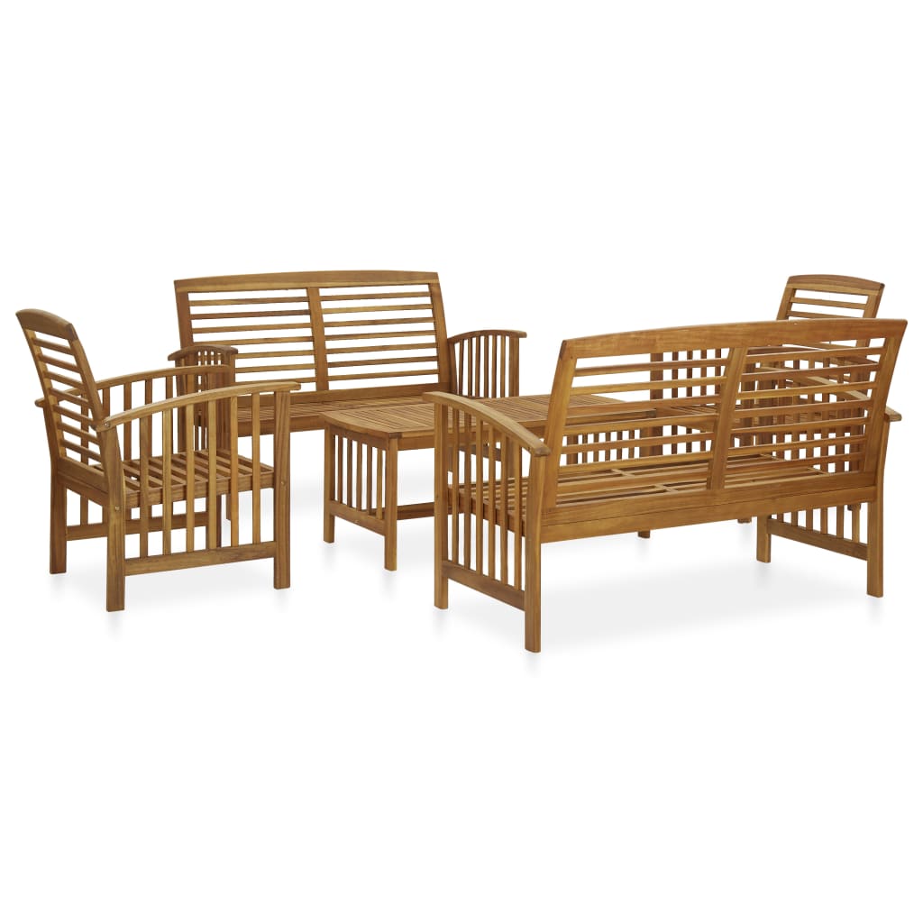 Set Divani da Giardino 5 pz in Legno Massello di Acacia cod mxl 50753