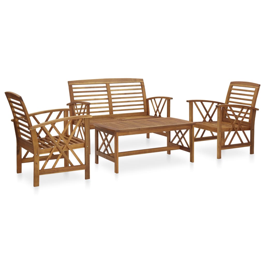 Set Divani da Giardino 4 pz in Legno Massello di Acacia cod mxl 35850