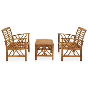 Set Divani da Giardino 3 pz in Legno Massello di Acacia cod mxl 45053