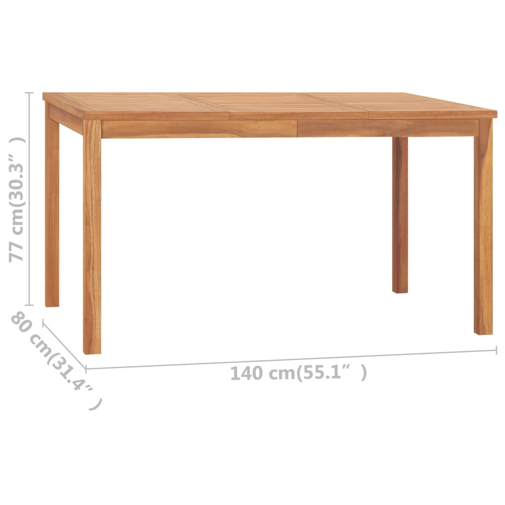 Tavolo da Pranzo da Giardino 140x80x77 cm in Massello di Teak 315619