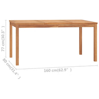 Tavolo da Pranzo da Giardino 160x80x77 cm in Massello di Teak cod mxl 34138