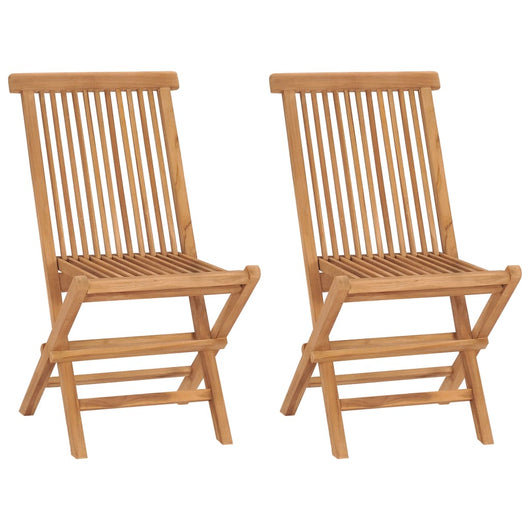 Sedie da Giardino Pieghevoli 2 pz in Legno Massello di Teak cod mxl 10348