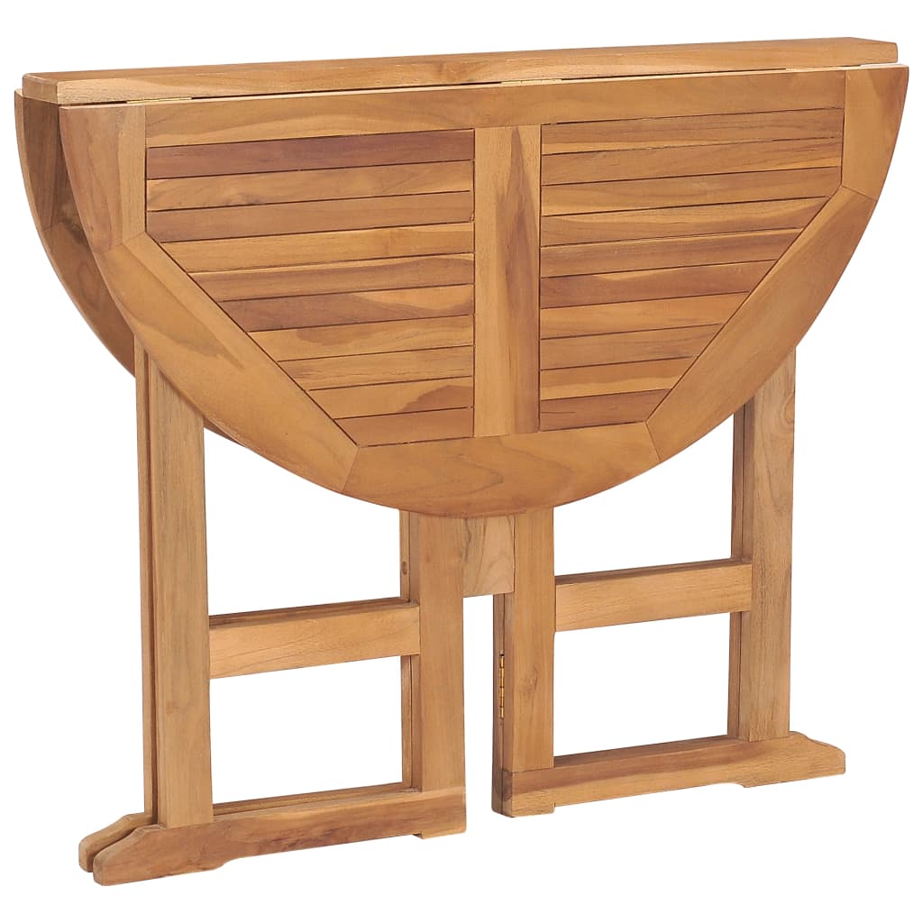 Tavolo da Giardino Pieghevole Ø90x75 cm in Massello di Teak 315446