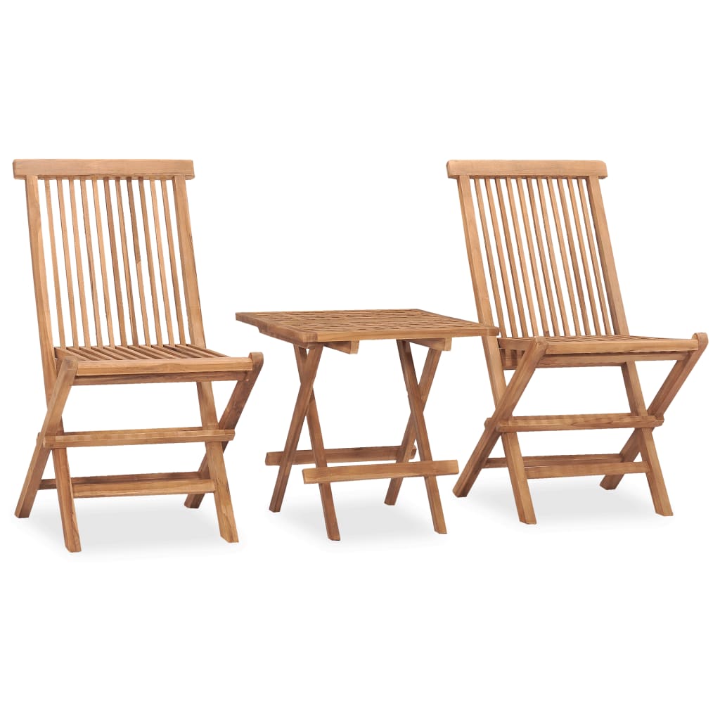 Set da Pranzo da Giardino Pieghevole 3 pz in Massello di Teak cod mxl 35764