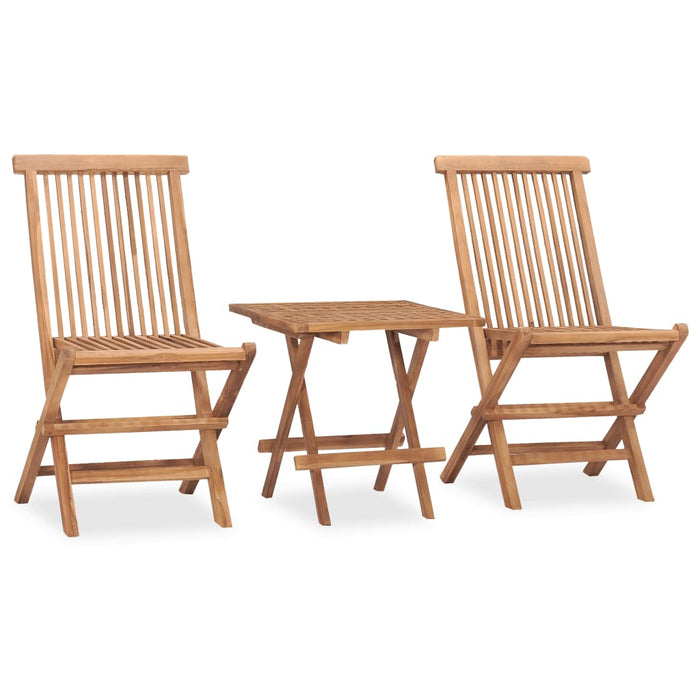 Set da Pranzo da Giardino Pieghevole 3 pz in Massello di Teak cod mxl 35764