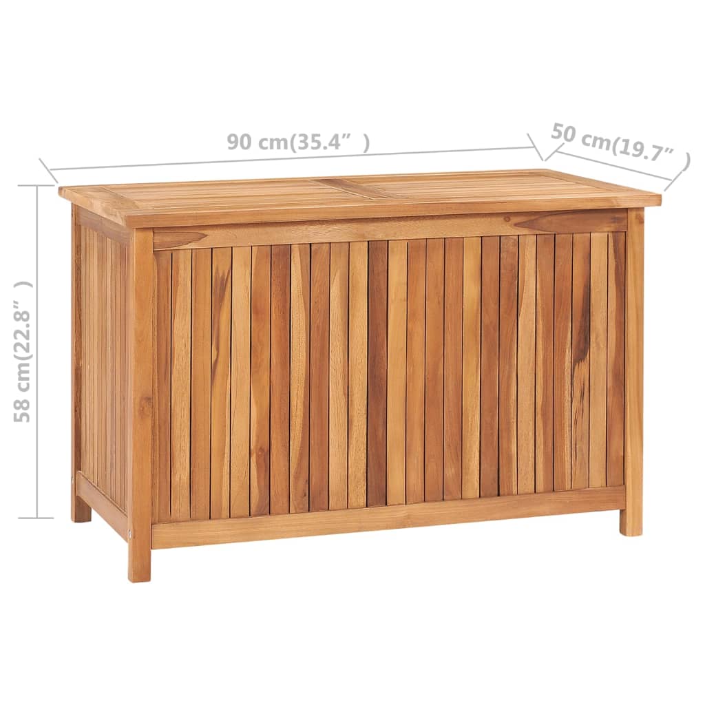 Baule da Giardino 90x50x58 cm in Legno Massello di Teak 315380