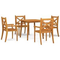 Set Mobili da Pranzo per Giardino 5 pz Legno Massello di Acacia cod mxl 41248