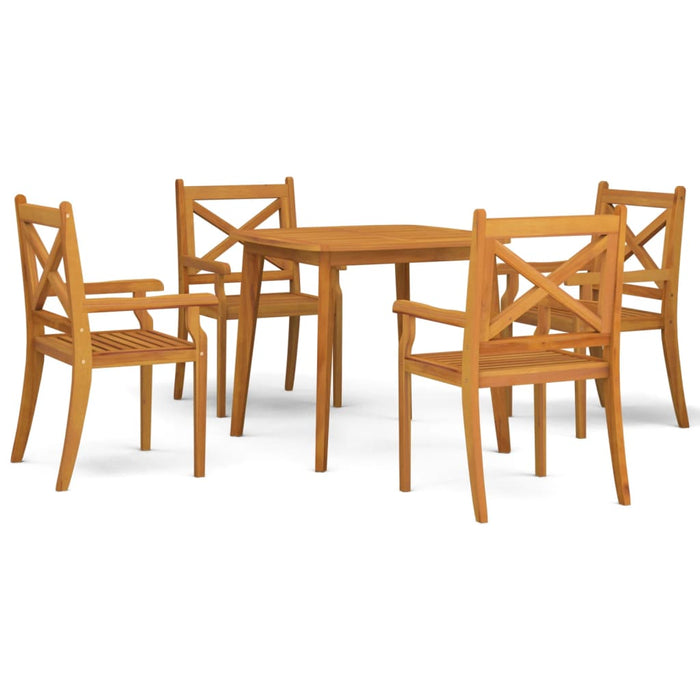 Set Mobili da Pranzo per Giardino 5 pz Legno Massello di Acacia cod mxl 41248