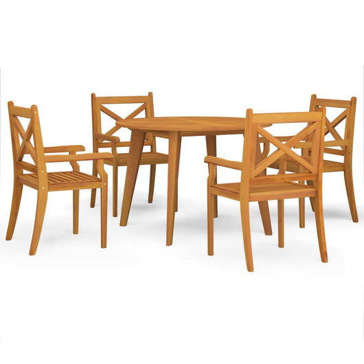 Set Mobili da Pranzo per Giardino 5 pz Legno Massello di Acacia cod mxl 35715