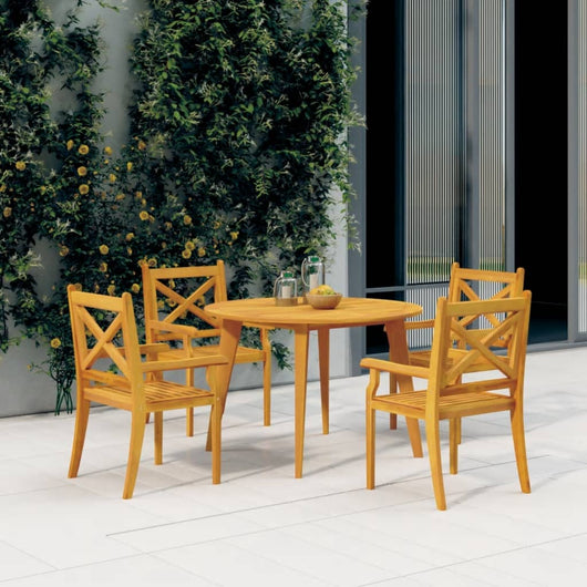 Set Mobili da Pranzo per Giardino 5 pz Legno Massello di Acacia cod mxl 35715