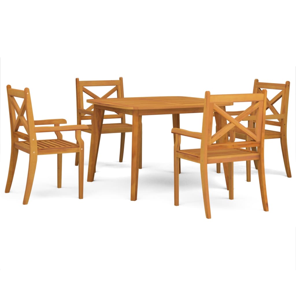 Set Mobili da Pranzo per Giardino 5 pz Legno Massello di Acacia cod mxl 35659