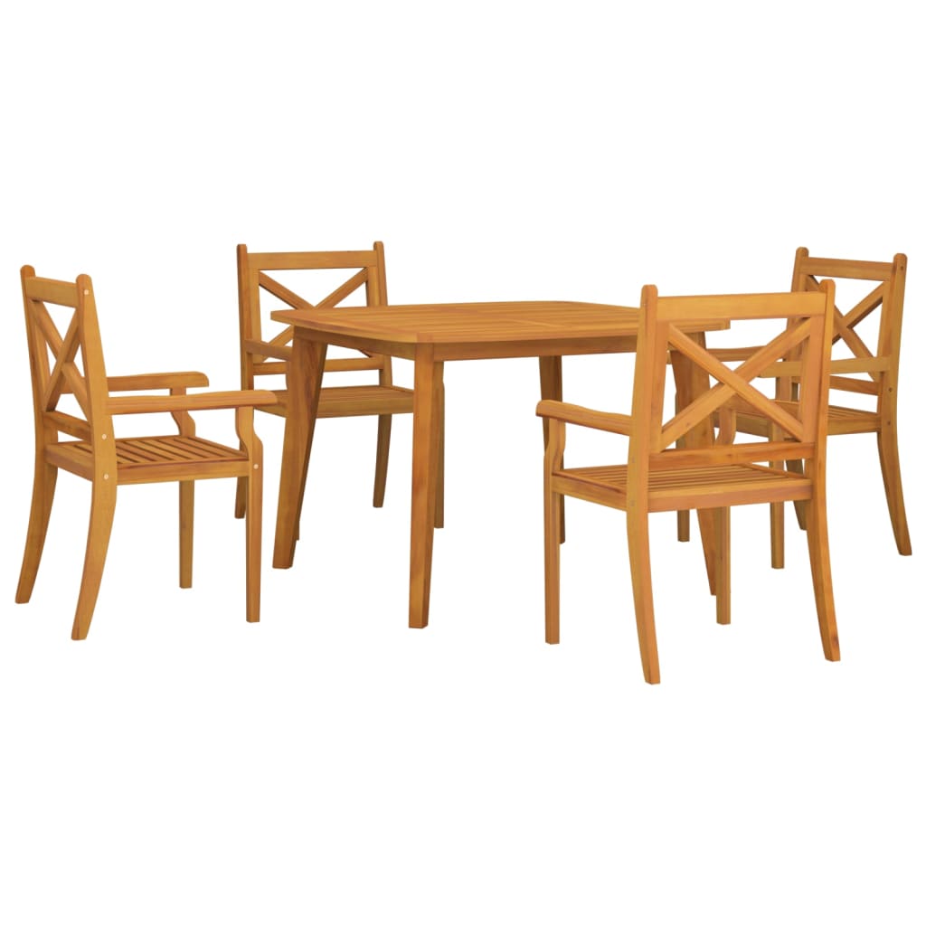 Set Mobili da Pranzo per Giardino 5 pz Legno Massello di Acacia cod mxl 35659