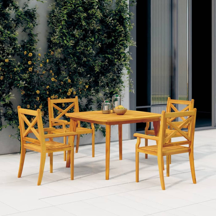 Set Mobili da Pranzo per Giardino 5 pz Legno Massello di Acacia cod mxl 35659