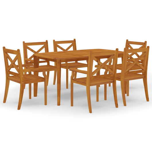 Set da Pranzo per Giardino 7 pz in Legno Massello di Acacia cod mxl 35563