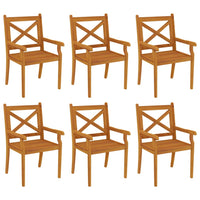 Set da Pranzo per Giardino 7 pz in Legno Massello di Acacia cod mxl 35563