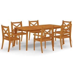 Set da Pranzo per Giardino 7 pz in Legno Massello di Acacia cod mxl 35619