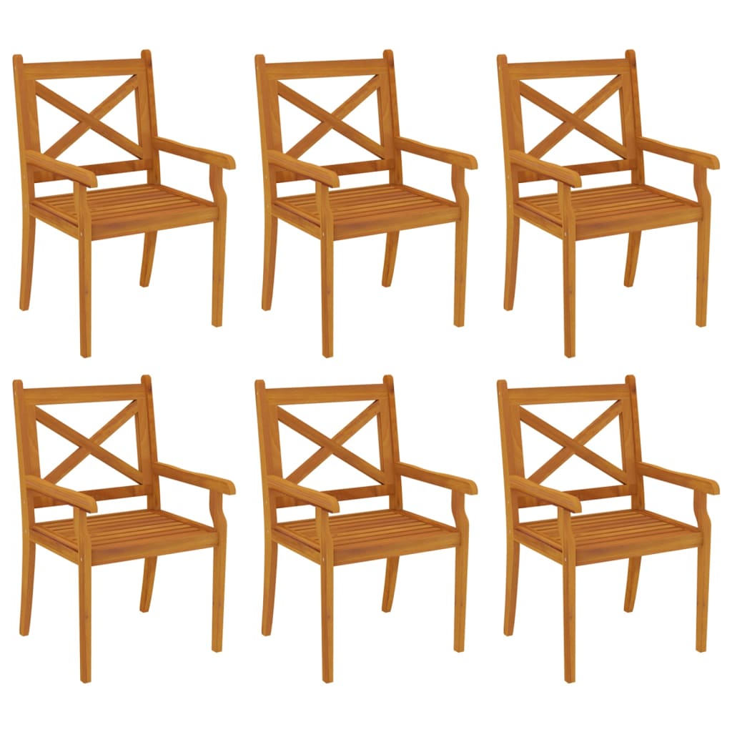 Set da Pranzo per Giardino 7 pz in Legno Massello di Acacia cod mxl 35619