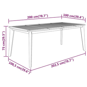 Set da Pranzo per Giardino 7 pz in Legno Massello di Acacia cod mxl 35619