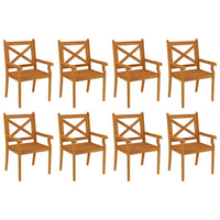 Set da Pranzo per Giardino 9 pz in Legno Massello di Acacia cod mxl 35618