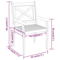 Set da Pranzo per Giardino 9 pz in Legno Massello di Acacia cod mxl 35618