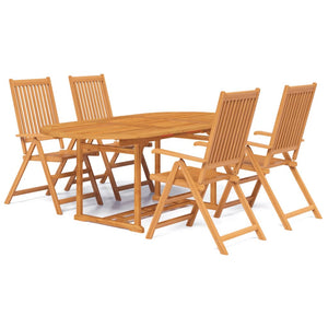 Set da Pranzo da Giardino 5 pz in Legno Massello di Acacia cod mxl 40922