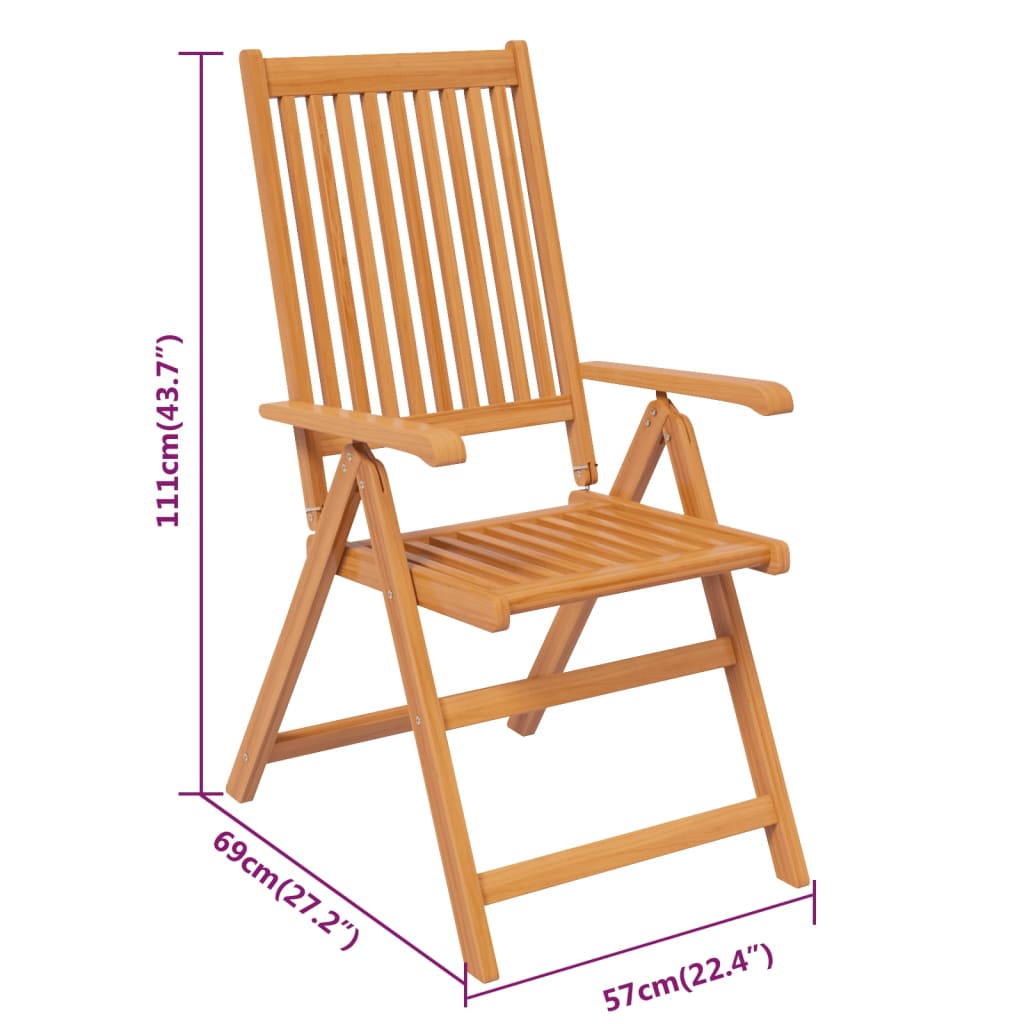 Set da Pranzo da Giardino 5 pz in Legno Massello di Acacia cod mxl 40922