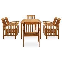 Set da Pranzo da Giardino 7 pz con Cuscini Massello di Acacia cod mxl 43042