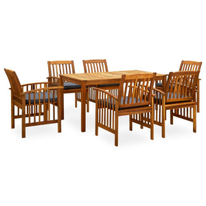 Set da Pranzo da Giardino 7 pz con Cuscini Massello di Acacia cod mxl 43060