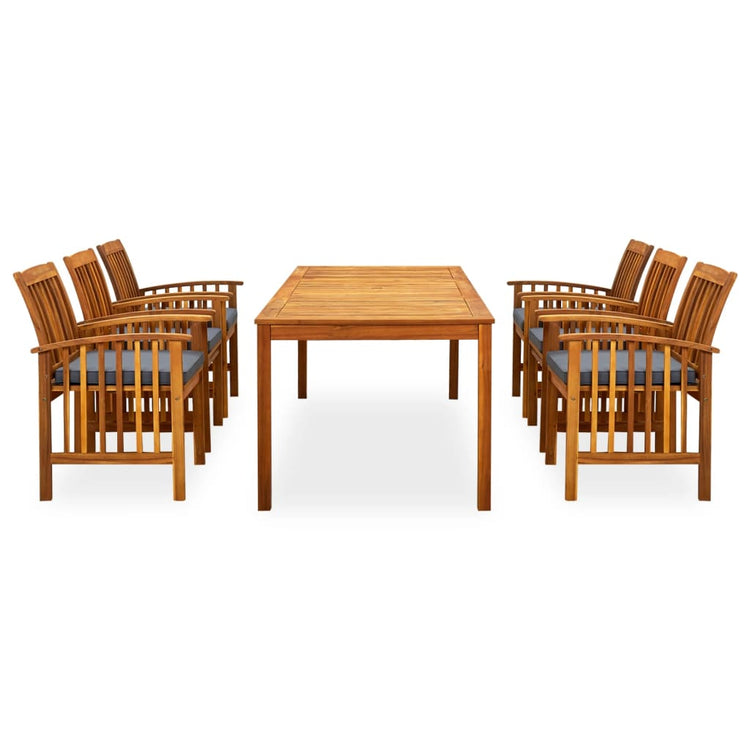 Set da Pranzo da Giardino 7 pz con Cuscini Massello di Acacia cod mxl 37862