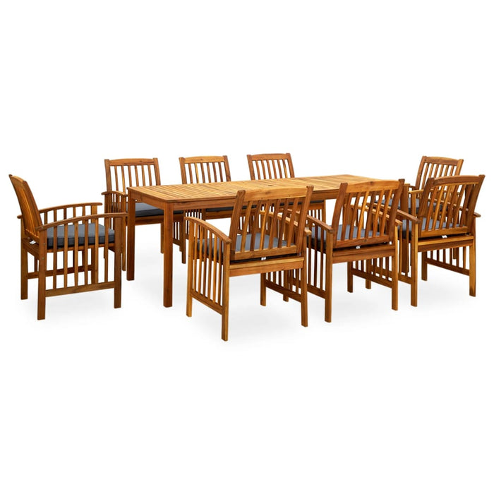 Set da Pranzo da Giardino 9 pz con Cuscini Massello di Acacia 3058093