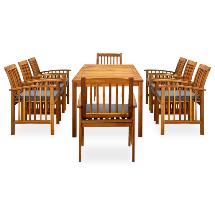 Set da Pranzo da Giardino 9 pz con Cuscini Massello di Acacia 3058093