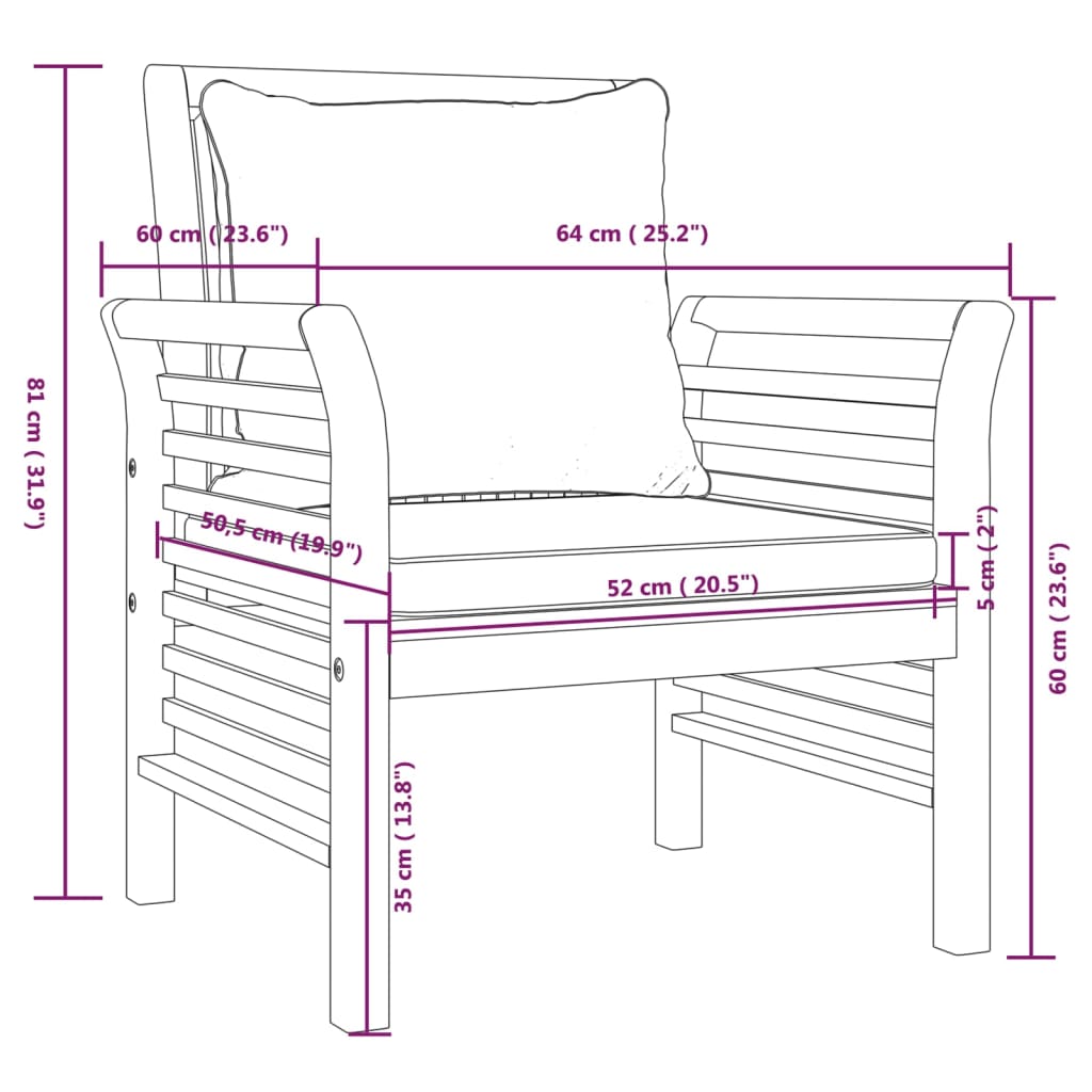 Set Divani da Giardino 5pz con Cuscini in Legno Massello Acacia cod mxl 41707