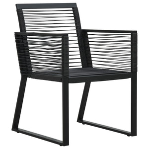 Set da Pranzo da Giardino 5 pz in Rattan PVC Nero cod mxl 43595