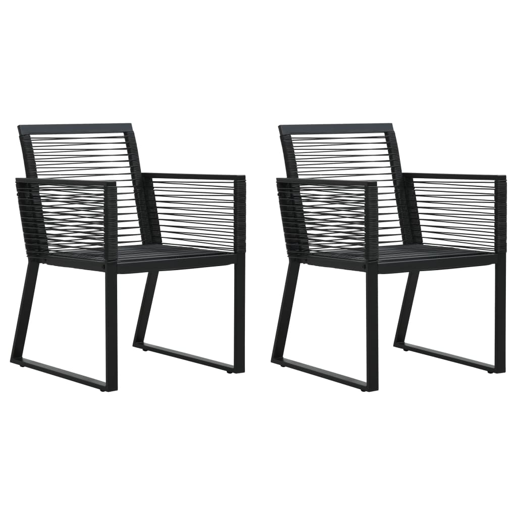 Set da Pranzo da Giardino 3 pz in Rattan PVC Nero cod mxl 43673