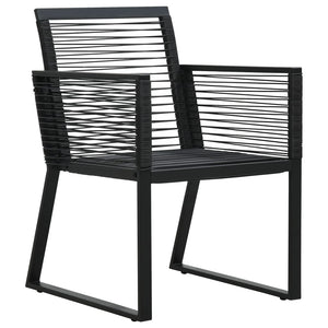 Set da Pranzo da Giardino 3 pz in Rattan PVC Nero cod mxl 43673