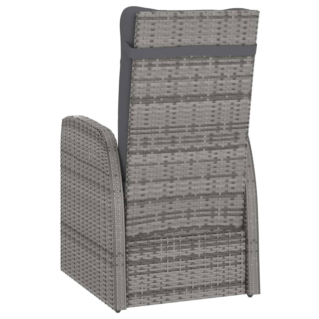 Set da Pranzo da Giardino 9 pz con Cuscini in Polyrattan Grigio cod mxl 41553