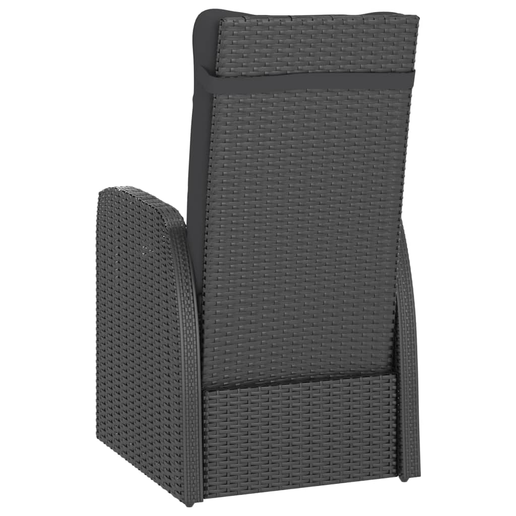 Set da Pranzo da Giardino 9 pz con Cuscini in Polyrattan Nero 3059342