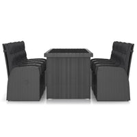 Set da Pranzo da Giardino 9 pz con Cuscini in Polyrattan Nero 3059343