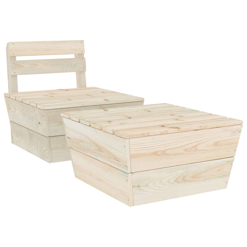 Set Divani da Giardino 2 pz in Legno di Abete Impregnato 315636