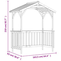 Capanno per Barbecue 163,5x93x210 cm in Pino Impregnato 315390