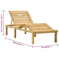 Lettino Prendisole da Giardino in Legno di Pino Impregnato