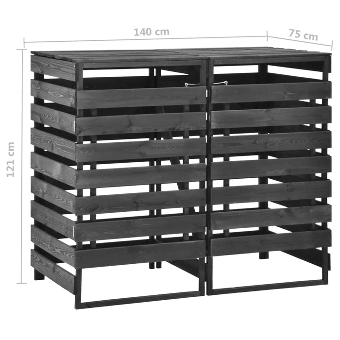 Copribidone Doppio 140x75x121cm Pino Massello Verniciato 315411